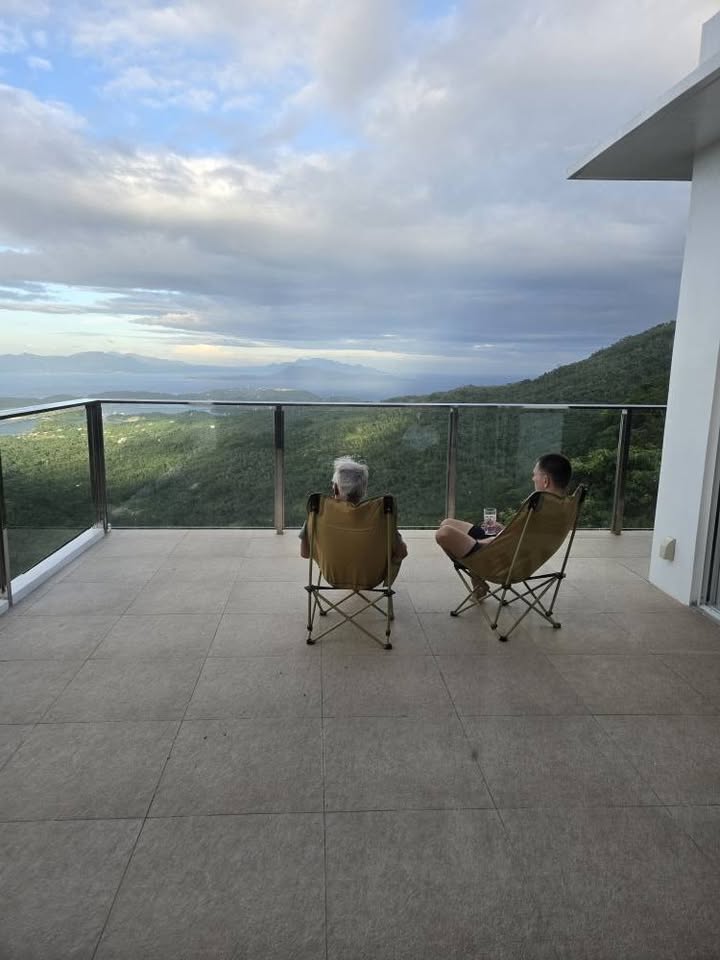 Roofdeck terrace at sunset