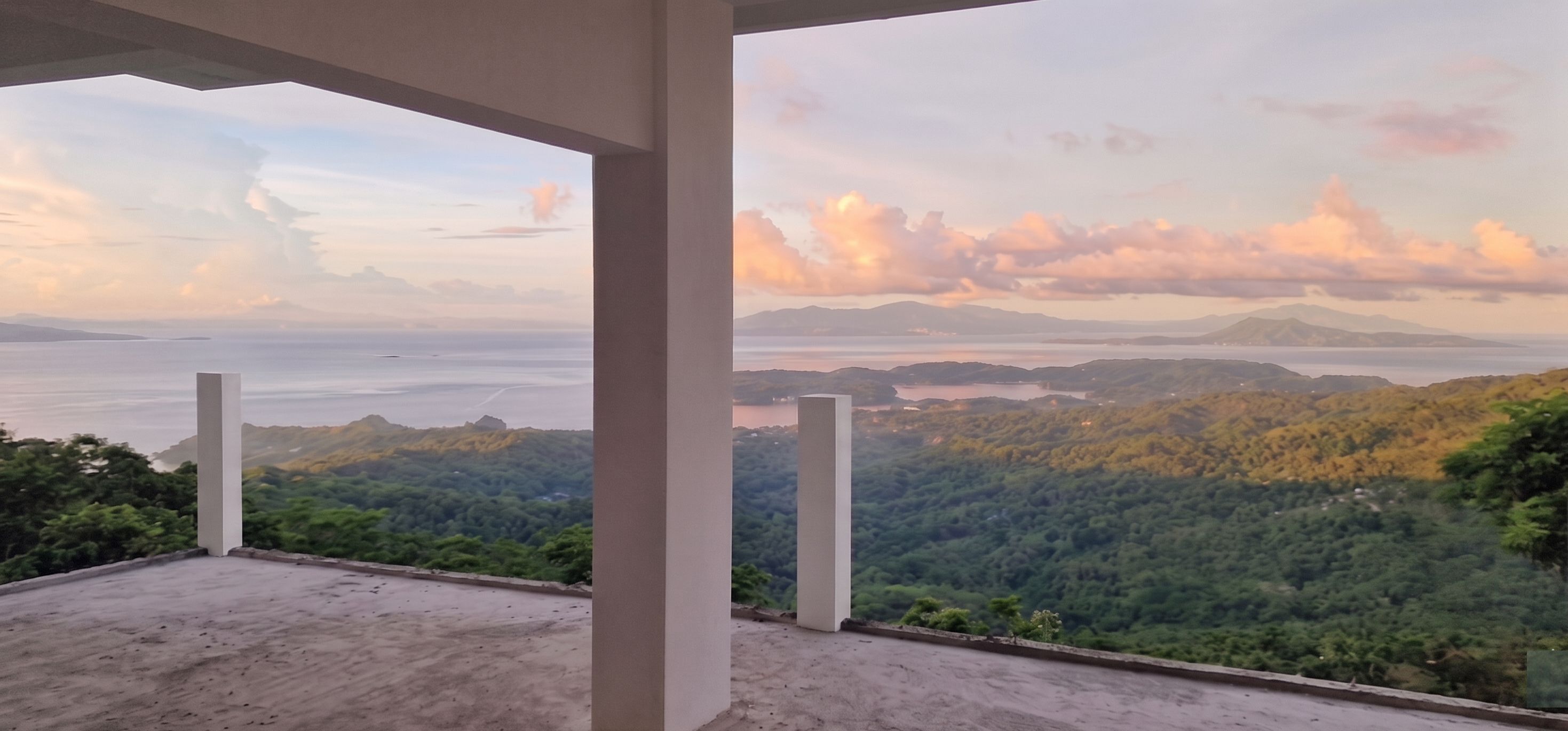 Sunset panoramic view across the bay